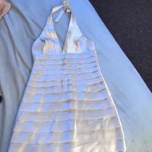Bcbg sating off white dress